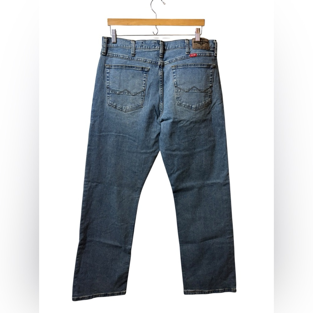 New Wrangler | denim blue jeans relaxed boot 34X32 34 X 32 - Picture 2 of 6